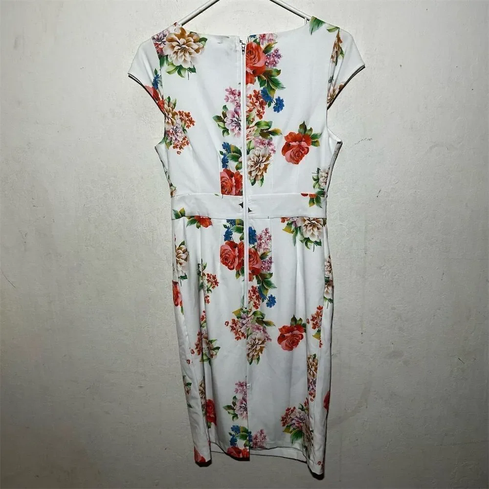 ModCloth Elegant Reflections Floral Sheath Dress Size Small - Picture 6 of 10